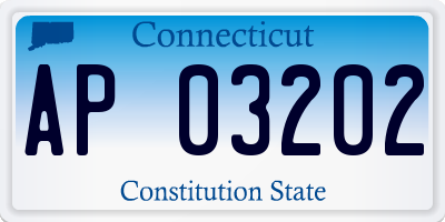 CT license plate AP03202