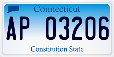 CT license plate AP03206