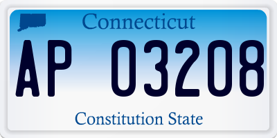 CT license plate AP03208