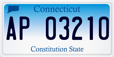 CT license plate AP03210