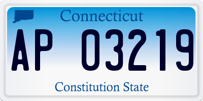 CT license plate AP03219