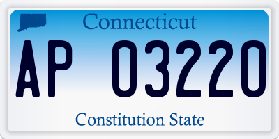 CT license plate AP03220