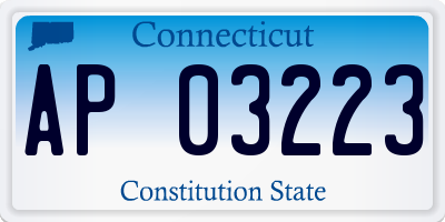 CT license plate AP03223