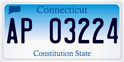 CT license plate AP03224