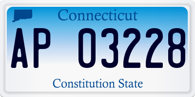 CT license plate AP03228