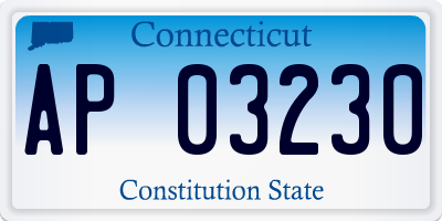 CT license plate AP03230