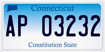 CT license plate AP03232