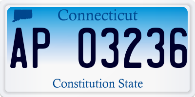 CT license plate AP03236