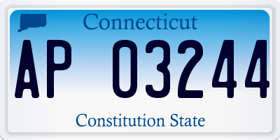 CT license plate AP03244