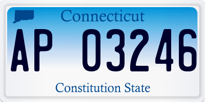 CT license plate AP03246