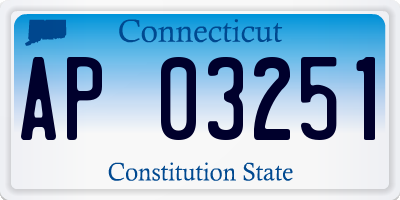 CT license plate AP03251
