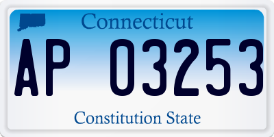 CT license plate AP03253