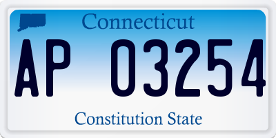 CT license plate AP03254