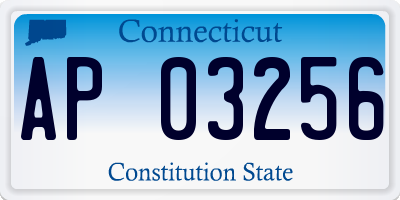 CT license plate AP03256