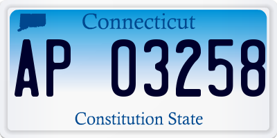 CT license plate AP03258
