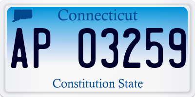 CT license plate AP03259