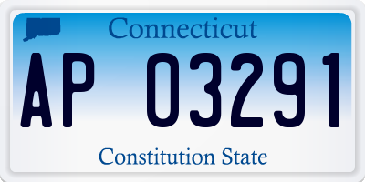CT license plate AP03291