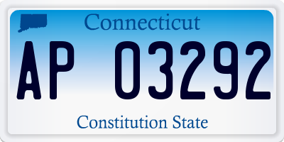 CT license plate AP03292