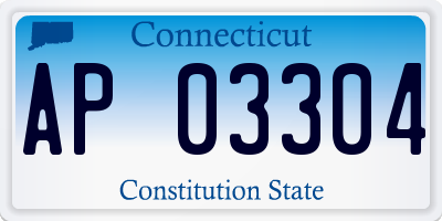 CT license plate AP03304