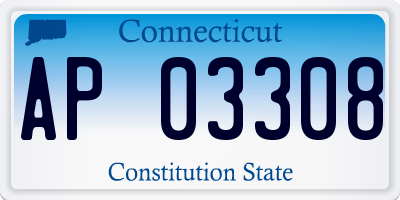 CT license plate AP03308