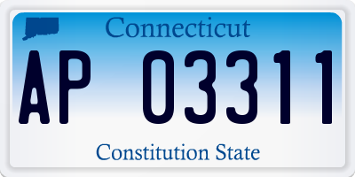 CT license plate AP03311
