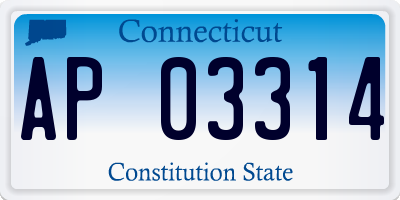 CT license plate AP03314