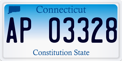 CT license plate AP03328
