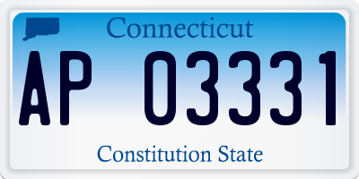 CT license plate AP03331