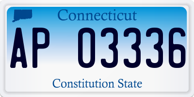 CT license plate AP03336