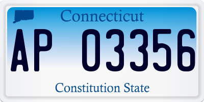 CT license plate AP03356