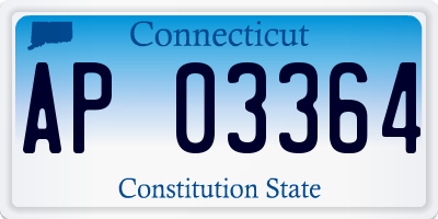 CT license plate AP03364