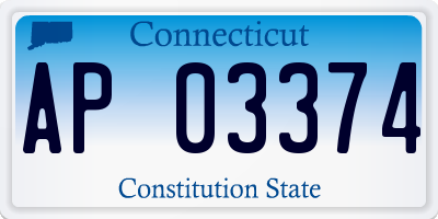 CT license plate AP03374