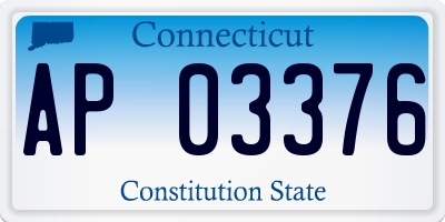 CT license plate AP03376