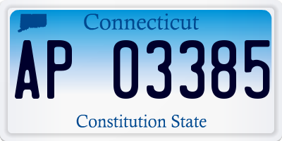 CT license plate AP03385