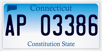 CT license plate AP03386