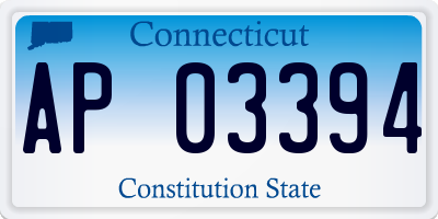 CT license plate AP03394