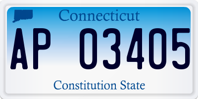 CT license plate AP03405