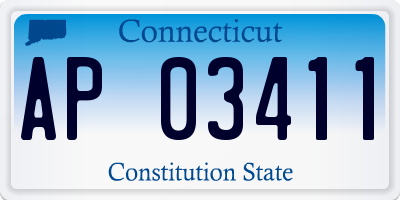 CT license plate AP03411
