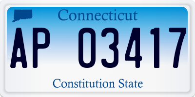 CT license plate AP03417