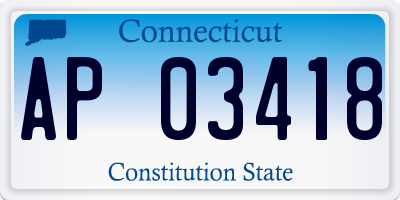 CT license plate AP03418