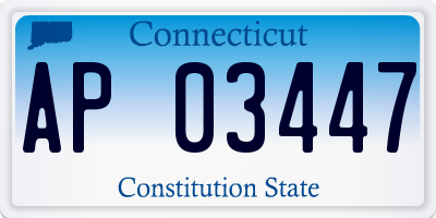 CT license plate AP03447