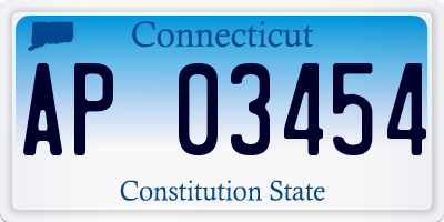 CT license plate AP03454