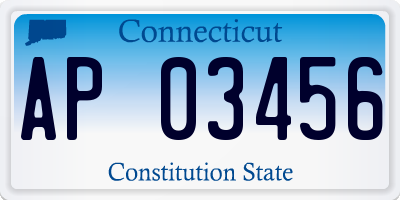 CT license plate AP03456