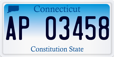 CT license plate AP03458