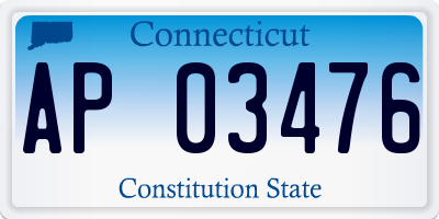 CT license plate AP03476