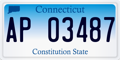 CT license plate AP03487