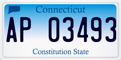 CT license plate AP03493