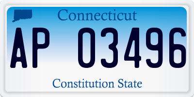 CT license plate AP03496