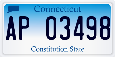 CT license plate AP03498