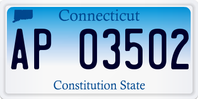 CT license plate AP03502